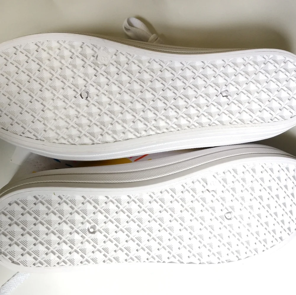 Rainbow Sunshine White Canvas Tennis Shoes size 8 NEW - Picture 5 of 7